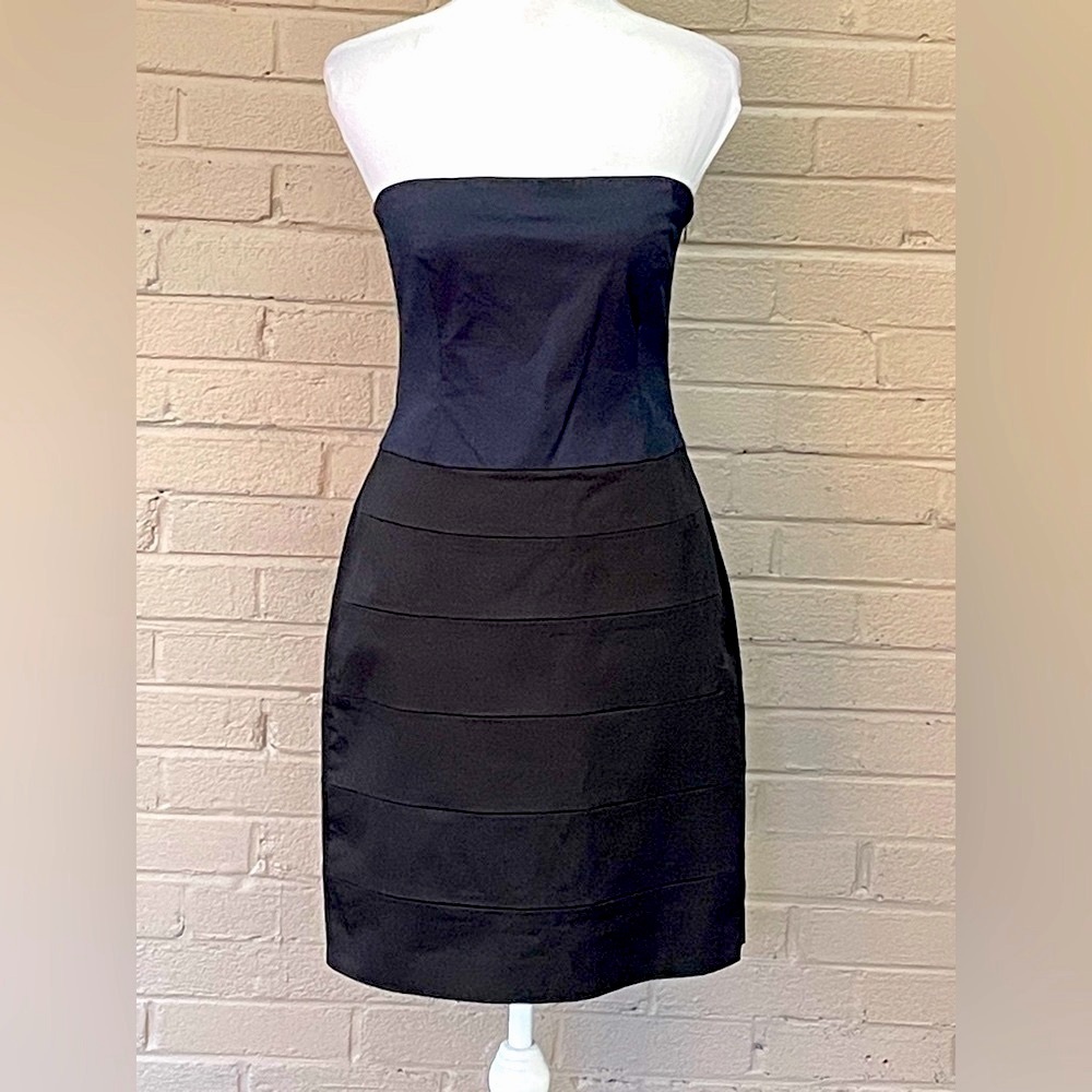 Theory NWT Strapless navy blue & black dress 8